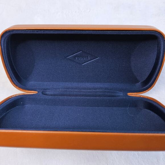 Fossil Hard Eyeglasses Case Blue Felt Lining Rectangular Glasses Holder. - Picture 4 of 4